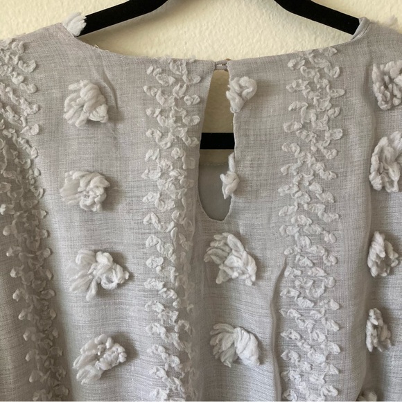 & Mercy Grey Floral Applique Flounce Dress | Size M | New No Tags - Picture 6 of 7